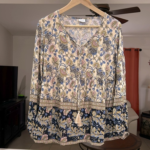 Lascana Tops - LASCANA Floral Long Sleeve Peasant Blouse Top Women’s Size 8